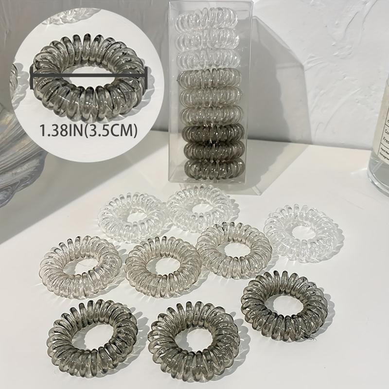 18pcs Small Spiral Hair Tie Elastic No Crease Hair Rope Ponytail Holder