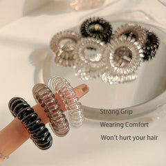 18pcs Small Spiral Hair Tie Elastic No Crease Hair Rope Ponytail Holder