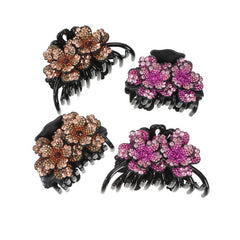 Retro Flower Rhinestone Hair Claw Women's Hair Accessories