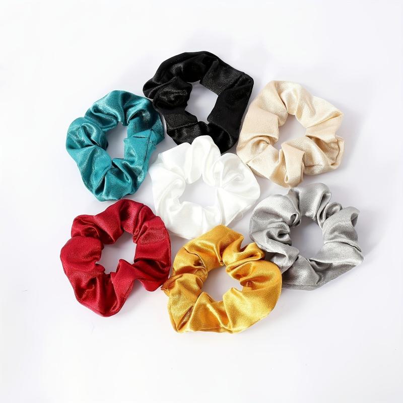 12pcs Crystal Satin Large Scrunchies Hair Rope Ponytail Holder Hair Access