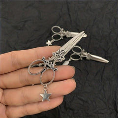 Scissors Shape Hair Clips Metal Hair Clip Side Clip Punk Style