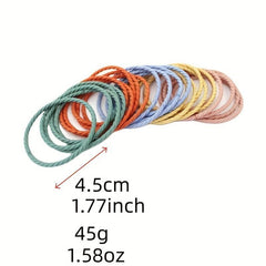50pcs Hair Tie Elastic Ponytail Hair Rope Rubber Band Basic Accessories