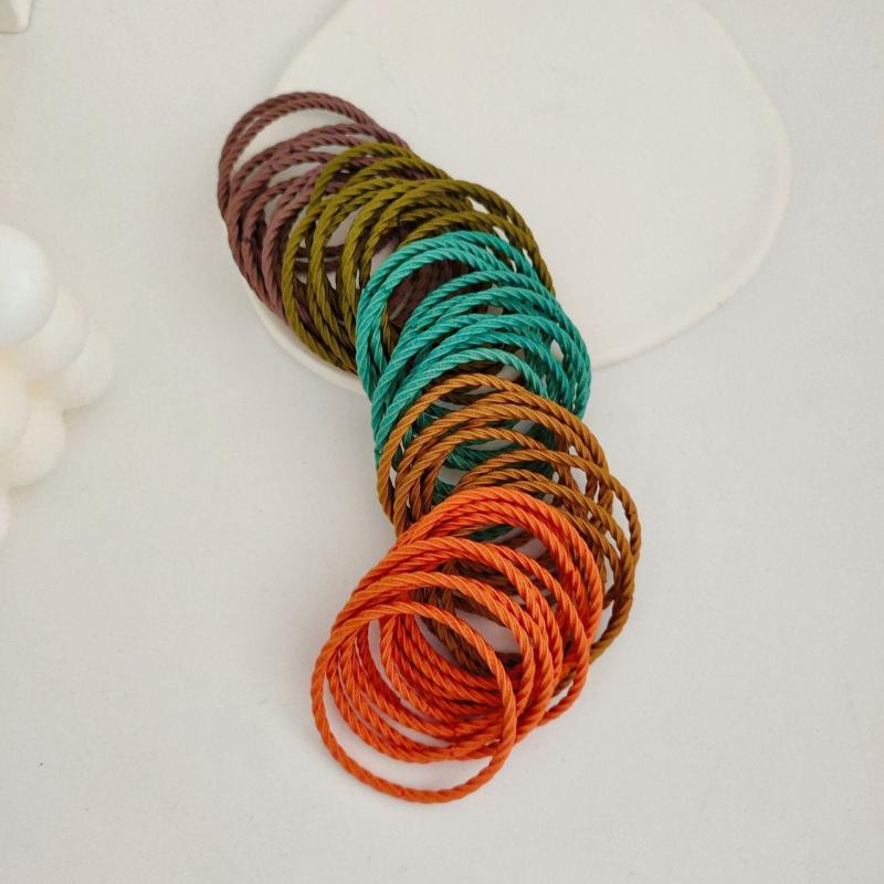 50pcs Hair Tie Elastic Ponytail Hair Rope Rubber Band Basic Accessories