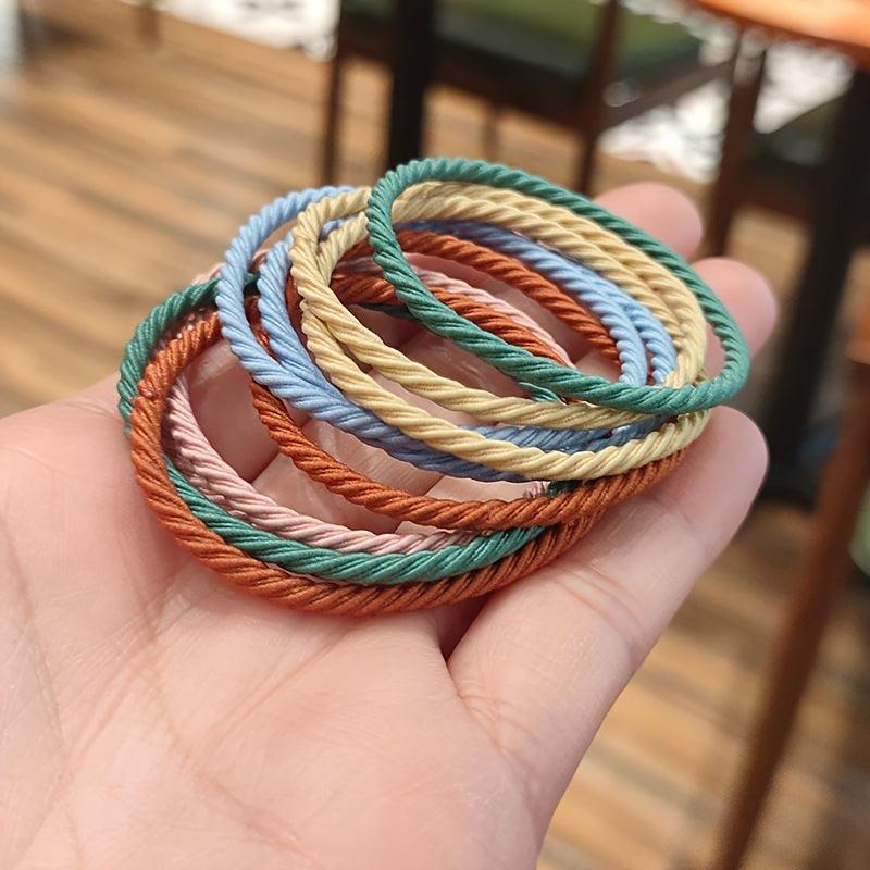 50pcs Hair Tie Elastic Ponytail Hair Rope Rubber Band Basic Accessories