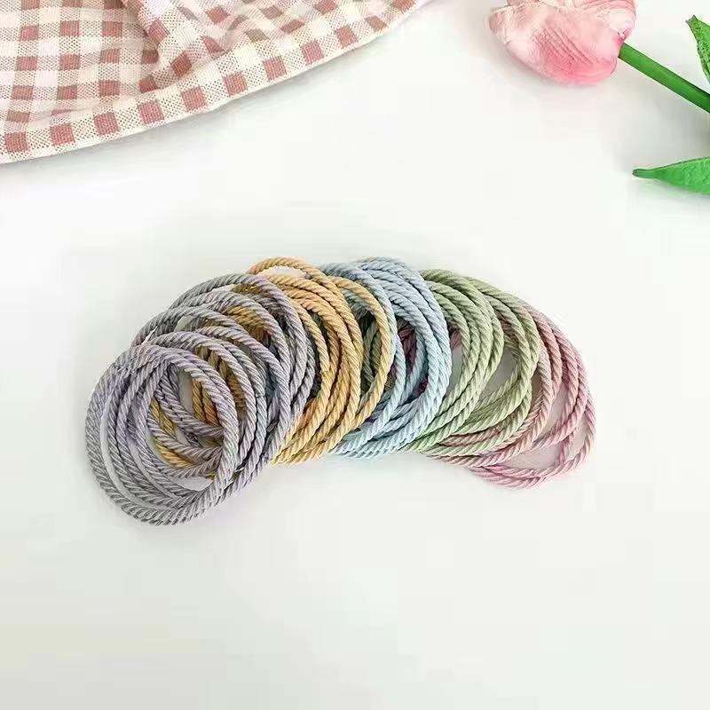 50pcs Hair Tie Elastic Ponytail Hair Rope Rubber Band Basic Accessories
