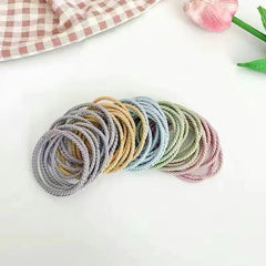 50pcs Hair Tie Elastic Ponytail Hair Rope Rubber Band Basic Accessories
