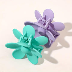 8pcs Large Flower Hair Claw Solid Hair Claw Ponytail Holder Jaw Claw