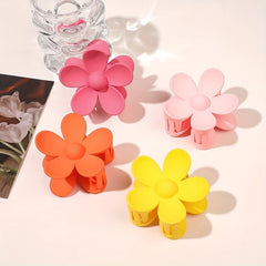 8pcs Large Flower Hair Claw Solid Hair Claw Ponytail Holder Jaw Claw