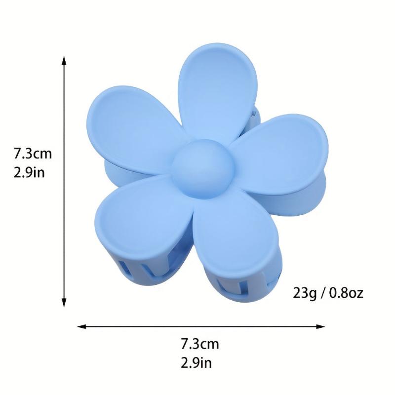 8pcs Large Flower Hair Claw Solid Hair Claw Ponytail Holder Jaw Claw