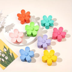 8pcs Large Flower Hair Claw Solid Hair Claw Ponytail Holder Jaw Claw