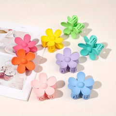8pcs Large Flower Hair Claw Solid Hair Claw Ponytail Holder Jaw Claw