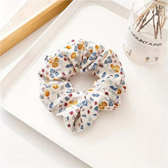 Flower Scrunchie Crackle Pastoral Style Hair Tie Women's Bundle Hair Decoration