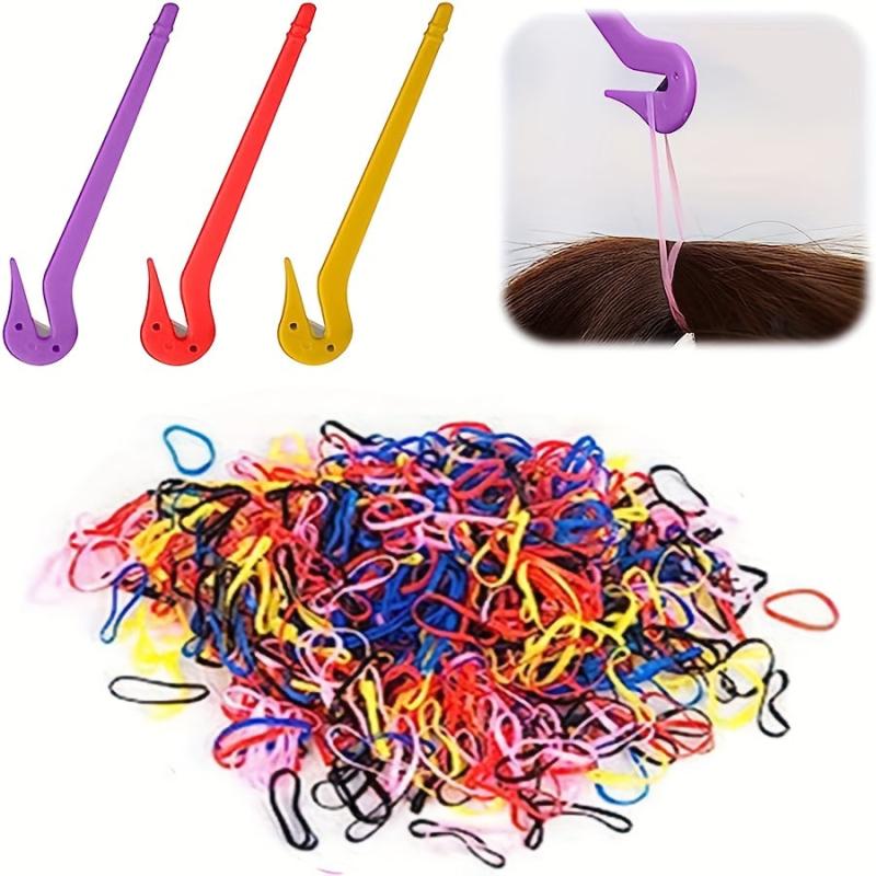 1000pcs Girls Hair Accessories Set with Rubber Bands and Cutter