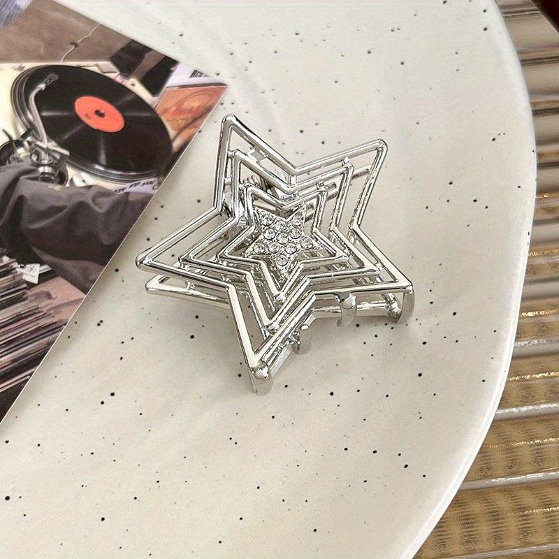 Star Hair Claw Rhinestone Shark Claw for Braids Women