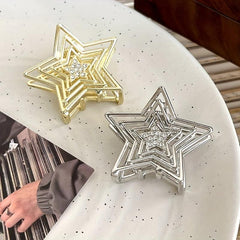 Star Hair Claw Rhinestone Shark Claw for Braids Women