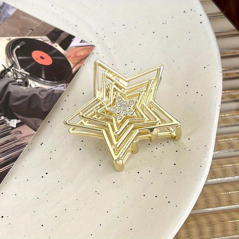 Star Hair Claw Rhinestone Shark Claw for Braids Women
