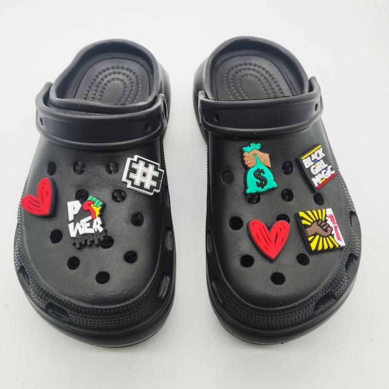 7PCS Set Shoe Charms For Clogs Sandals US Dollars Pattern Pins For Outdoor Holes