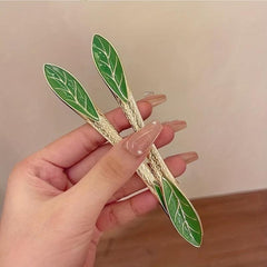 Chinese Green Alloy Hairpin Cheongsam Dress Up Accessories