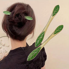 Chinese Green Alloy Hairpin Cheongsam Dress Up Accessories