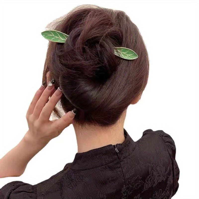 Chinese Green Alloy Hairpin Cheongsam Dress Up Accessories