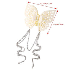 Butterfly Tassel Hair Claw Clip Strong Hold Grip Thick Hair Accessories