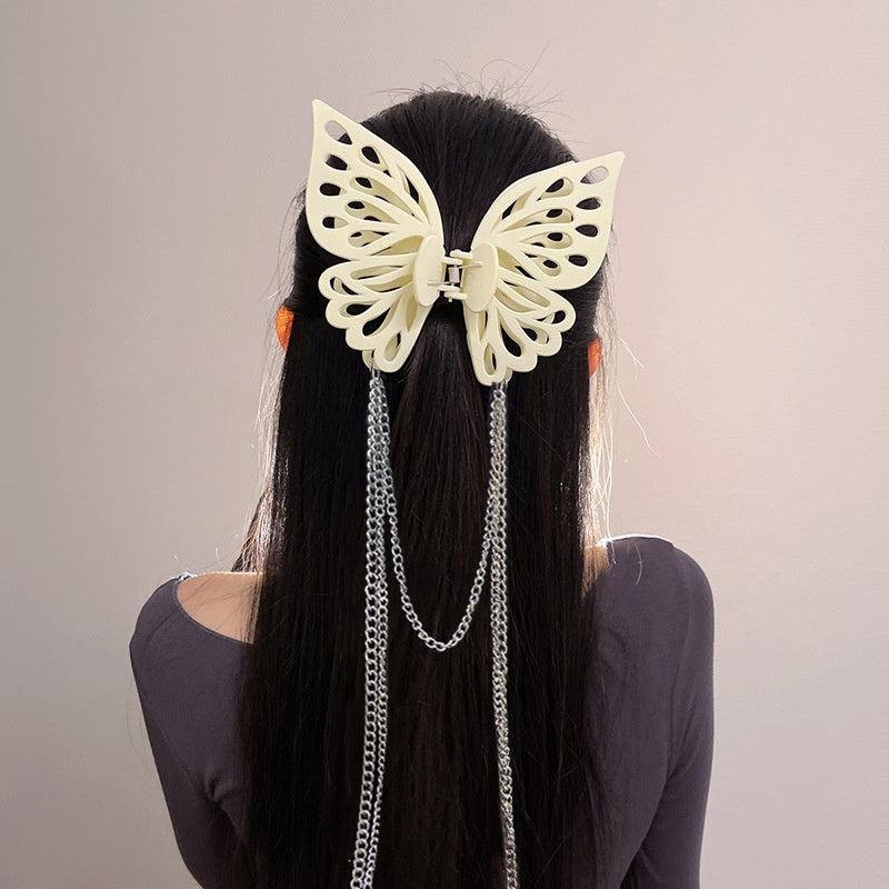 Butterfly Tassel Hair Claw Clip Strong Hold Grip Thick Hair Accessories