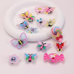 15pcs Butterfly Flower Shoe Charms Pack Sweet Shoe Decorations