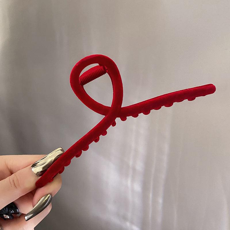Solid Plush Hair Clip Women's Hair Accessories
