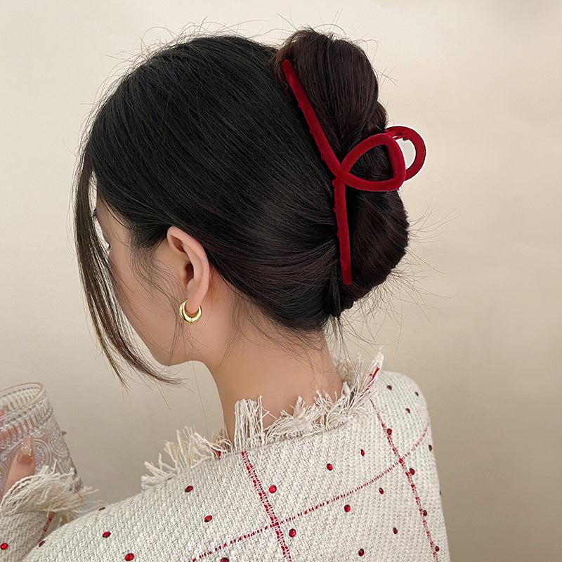 Solid Plush Hair Clip Women's Hair Accessories