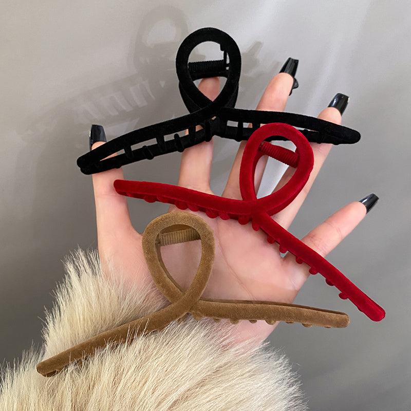 Solid Plush Hair Clip Women's Hair Accessories