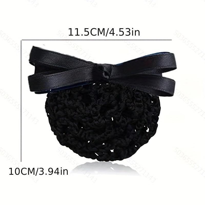 Women's Bow Hair Clip Hair Bun Ponytail Clip Nurse Lady Dance Work Headdress