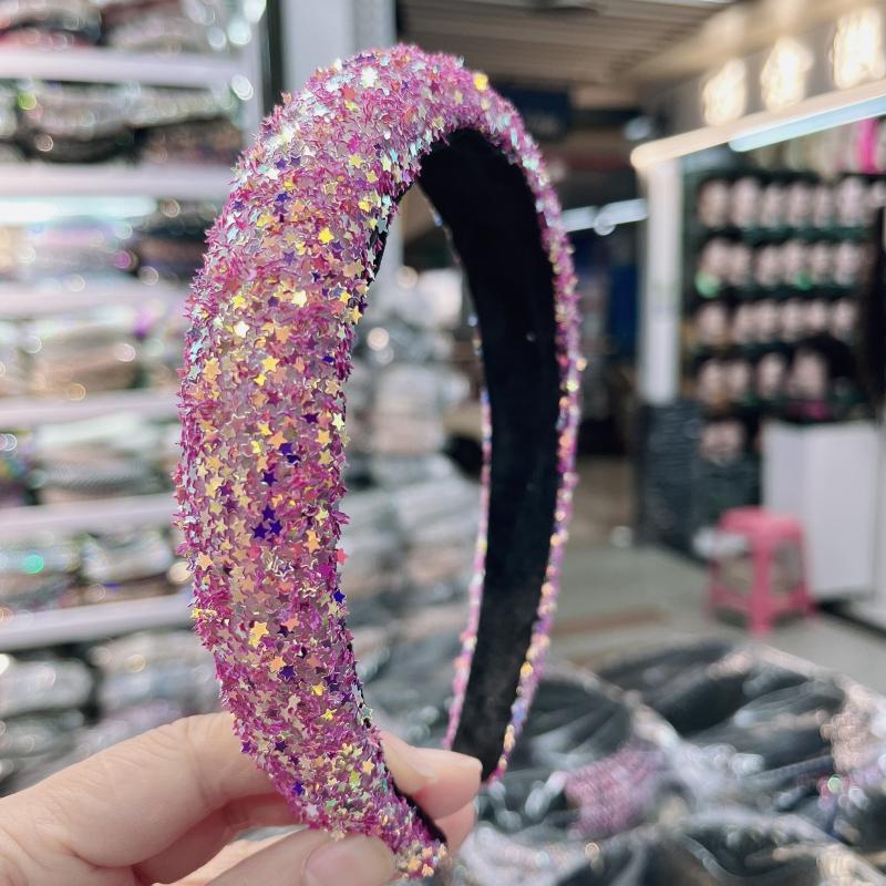 Colorful Star Sequin Headband Glitter Hair Band for Women Girls
