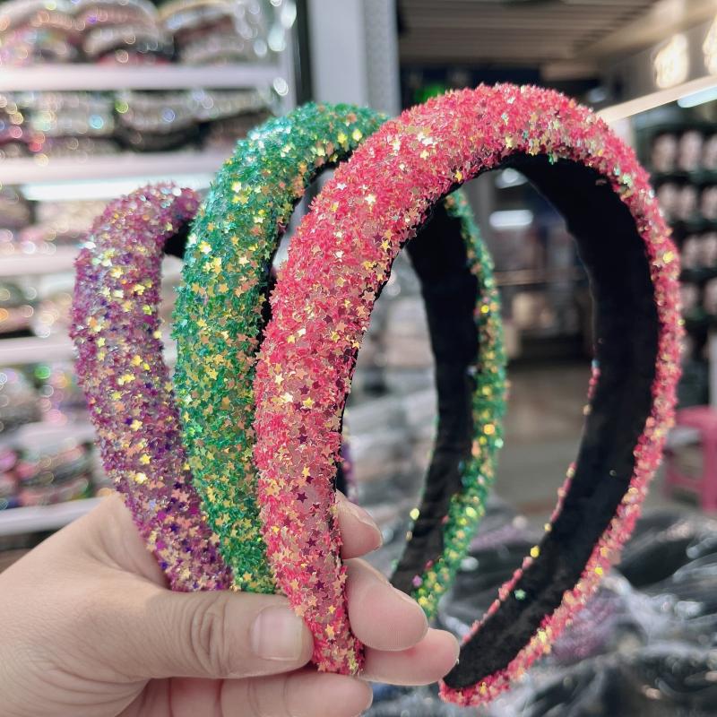 Colorful Star Sequin Headband Glitter Hair Band for Women Girls