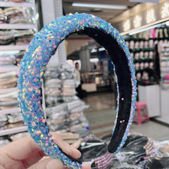 Colorful Star Sequin Headband Glitter Hair Band for Women Girls
