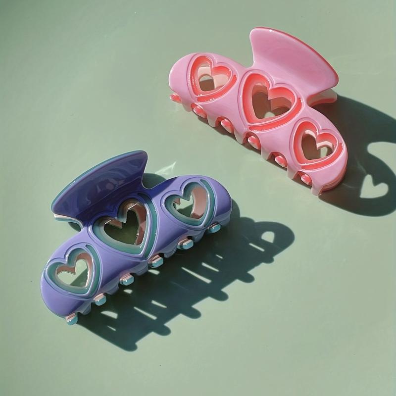 Sweet Y2K Style Hollow Heart Hair Claw Clip for Women