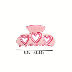 Sweet Y2K Style Hollow Heart Hair Claw Clip for Women