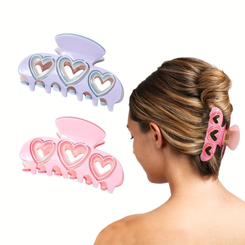 Sweet Y2K Style Hollow Heart Hair Claw Clip for Women