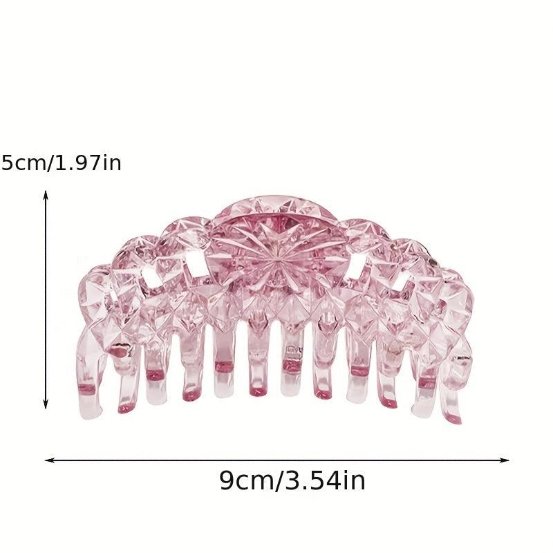6pcs Glitter Crystal Hair Claw Nonslip Ponytail Holder Shark Claw