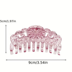 6pcs Glitter Crystal Hair Claw Nonslip Ponytail Holder Shark Claw