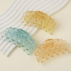 6pcs Glitter Crystal Hair Claw Nonslip Ponytail Holder Shark Claw