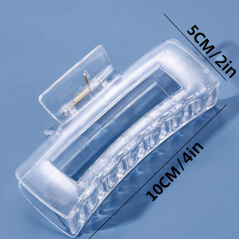 Clear Square Hair Claw Clips Strong Hold Hair Jaw Clip For Thick Hair