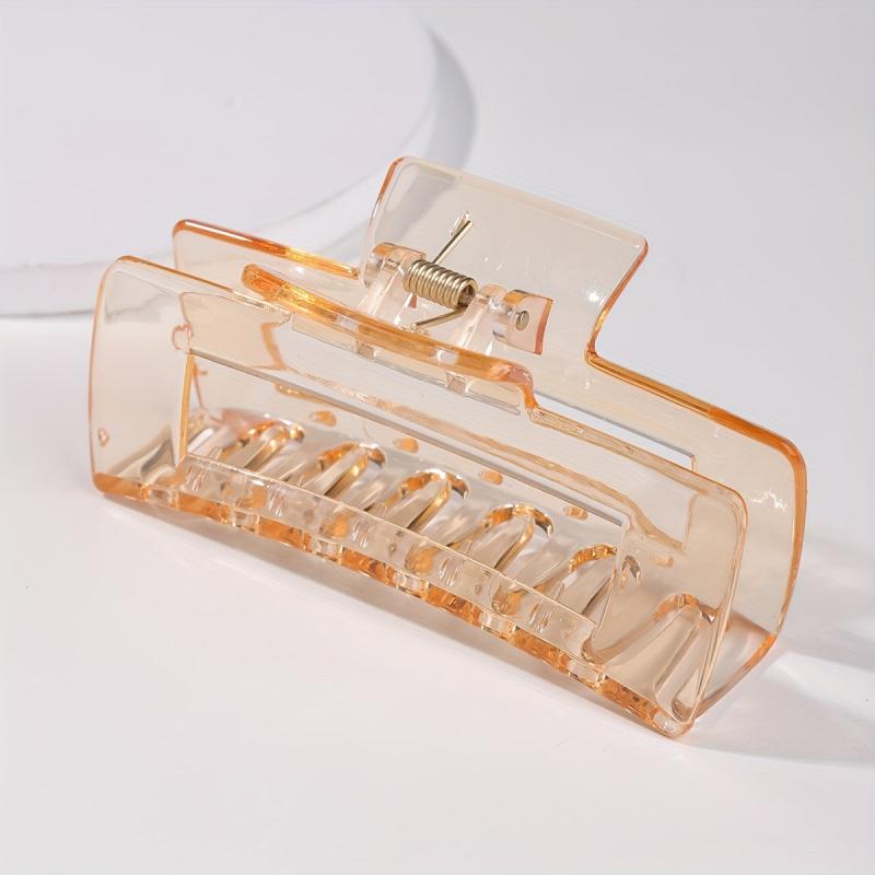 Clear Square Hair Claw Clips Strong Hold Hair Jaw Clip For Thick Hair