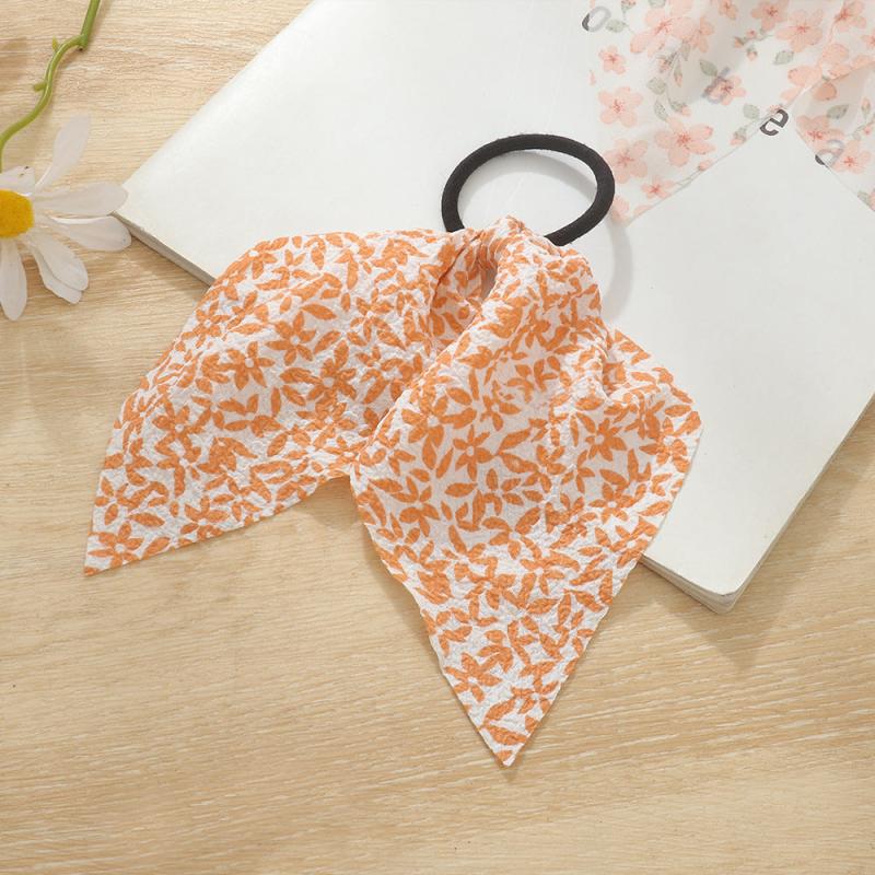 5pcs Mesh Decor Hair Tie Non Slip Scrunchie Ponytail Holder Elastic Hair Accesso