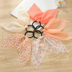 5pcs Mesh Decor Hair Tie Non Slip Scrunchie Ponytail Holder Elastic Hair Accesso