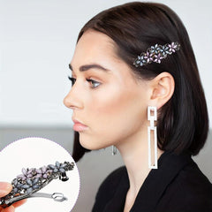 Vintage Flower Barrette Rhinestone Hair Clips Women