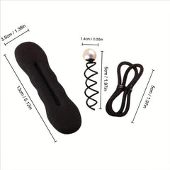 3pcs Bun Maker Tools Hair Accessories Faux Pearl Hair Pin Decoration