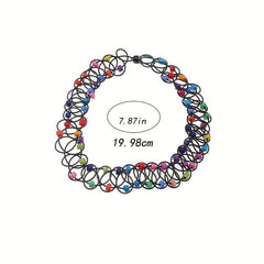 12pcs Sexy Stretch Collarbone Chain Neck Chain Tattoo Choker Necklace