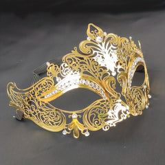 Golden Metal Rhinestone Mask for Party Games