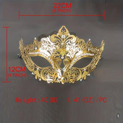 Golden Metal Rhinestone Mask for Party Games