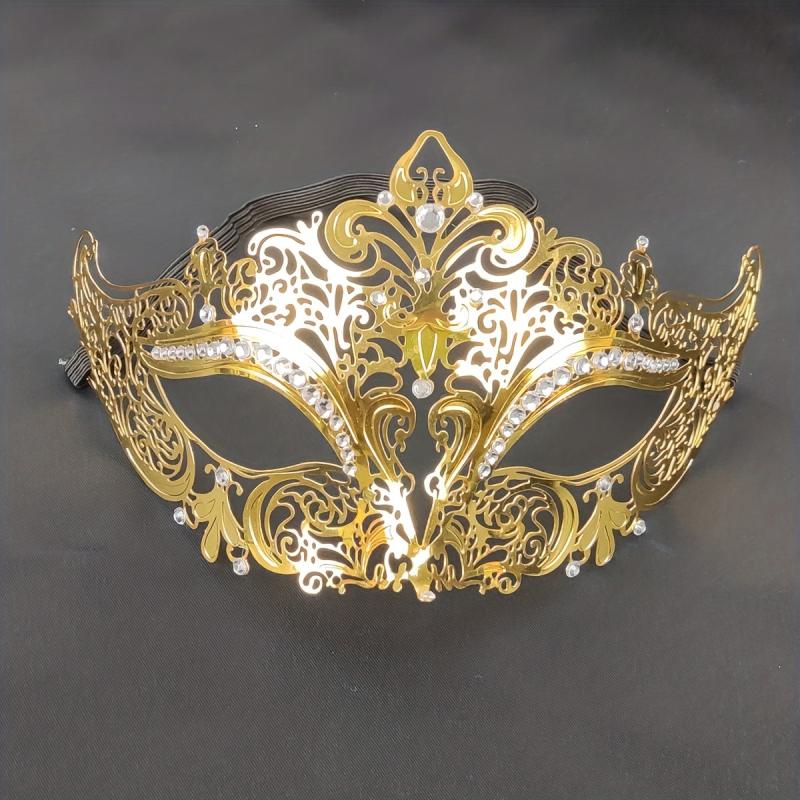 Golden Metal Rhinestone Mask for Party Games